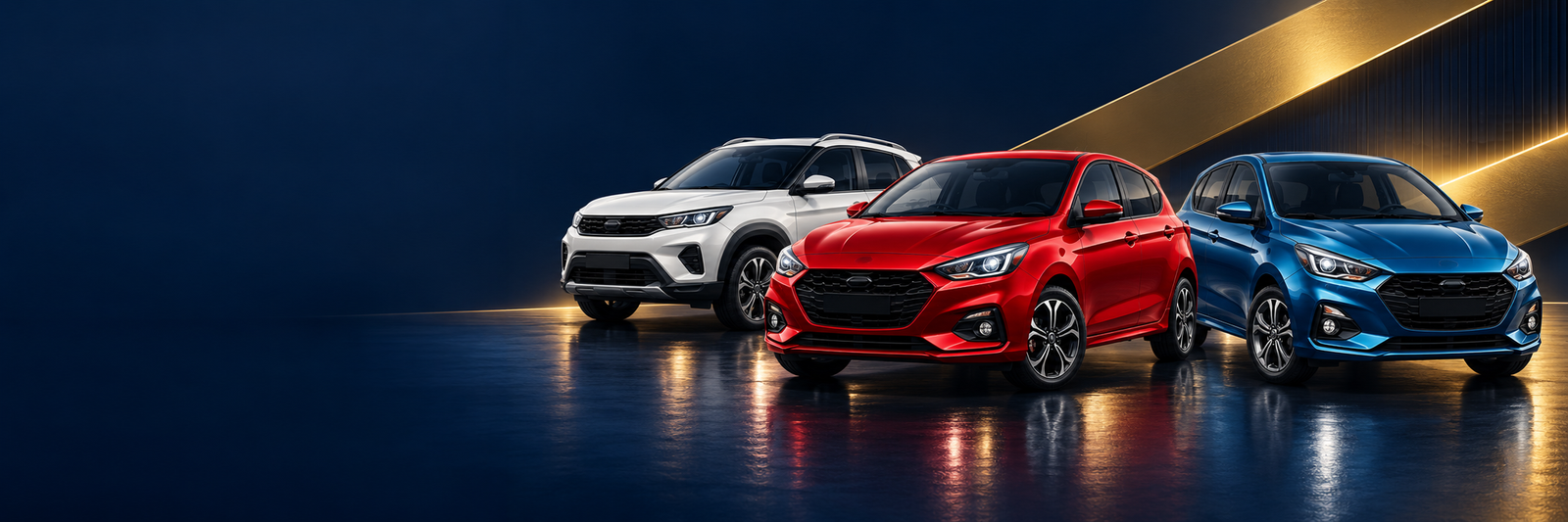 Illustrated selection of pre-owned cars